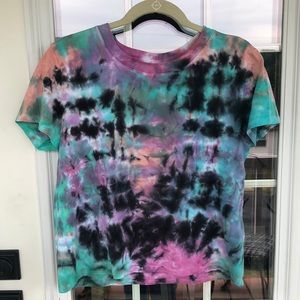 Rue21 Multicolor Purple Black T-Shirt Medium Tie Dye